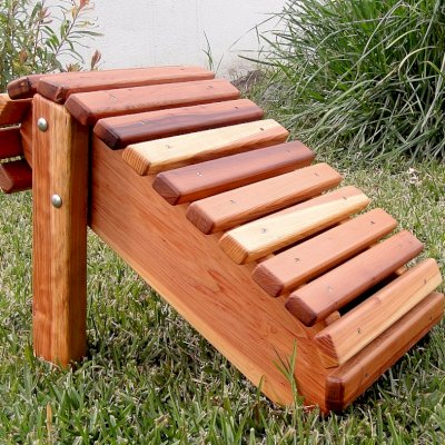 Standard Adirondack Wood Ottoman (Options: Redwood, Transparent Premium Sealant)