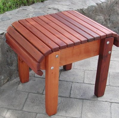 Adirondack Side Table (Options: 18"L, 14" W, Old-Growth Redwood, 18" H, Transparent Premium Sealant).