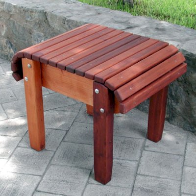 Adirondack Side Table (Options: 18"L, 14" W, Old-Growth Redwood, 18" H, Transparent Premium Sealant).