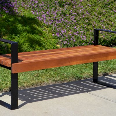 Alameda Wooden Bench (Options: 4 ft, California Redwood, No Cushion, No Engraving, Transparent Premium Sealant).