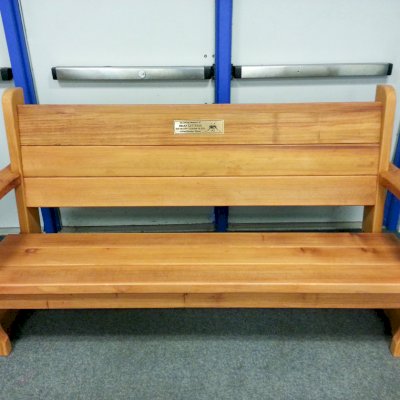 Angel's Rustic Wood Bench (Options: 6 ft, Douglas-fir, No Cushion, No Engraving, Inlay Plaque Provided by Customer, Transparent Premium Sealant).