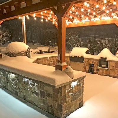 Arched Pergola Kit (Options: 24' L x 15' Arc W, California Redwood, Electrical Wiring Trim Kit for 1 Post, 4-Post Anchor Kit for Concrete, No Ceiling Fan Base, No Privacy Panels, No Curtain Rods, 9' Post Height, Transparent Premium Sealant). Photo Courtesy of M. Burkr of Somerset, New Jersey.