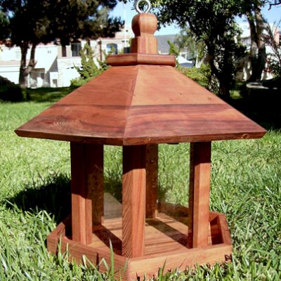 Aviary Oasis Bird Feeders (Options: Old-Growth Redwood, XW Roof Eaves, Transparent Premium Sealant)