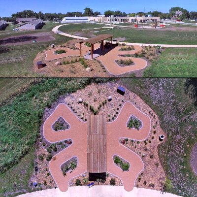 Backyard Pavilion Kits (Options: 30' L x 10' Arc W, California Redwood, No Electrical Wiring Trim, 4-Post Anchor Kit for High-Wind, No Ceiling Fan Base, No Privacy Panels, No Curtain Rods, 9 ft Post Height, Transparent Premium Sealant). Photo Courtesy of Sara Wilson of Ankeny, Iowa.