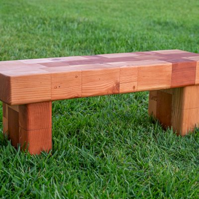 Barney & Betty's Favorite Garden Bench (Options: 48" x 16.5", Mixed of California Redwood and Douglas Fir, Transparent Premium Sealant).