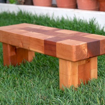 Barney & Betty's Favorite Garden Bench (Options: 48" x 16.5", Mixed of California Redwood and Douglas Fir, Transparent Premium Sealant).