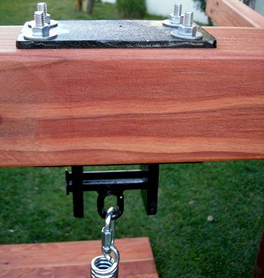 Extra Heavy Duty Pivoting Steel Swing Hardware (included with each set, and available as an option when buying just the swing bench seat)