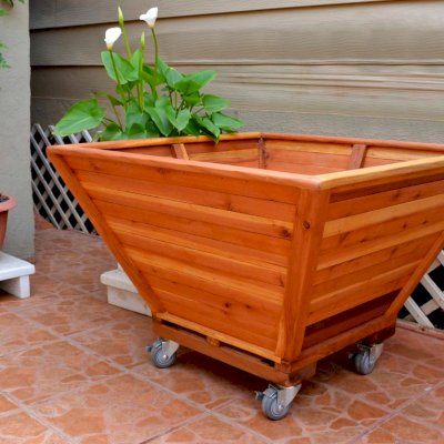 YES, WE CAN MAKE THE BONSAI ANY SIZE. SHOWN: 20" x 20" at base, 36" x 36" at top, 20" H, California Redwood, No feet, Casters, Transparent Premium Sealant. If you prefer a custom size, email us your size request and we'll send an estimate.