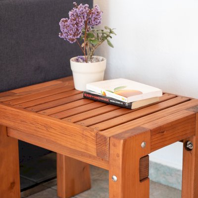 Brian's Side Tables (Options: 24" L x 18" W, Mature Redwood, 18" H, Transparent Premium Sealant).