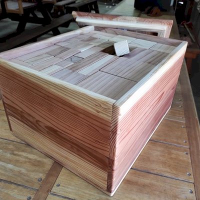 Building Blocks (Options: 196 Blocks, Include Wooden Box, California Redwood, No Engraving, Wax Finish).