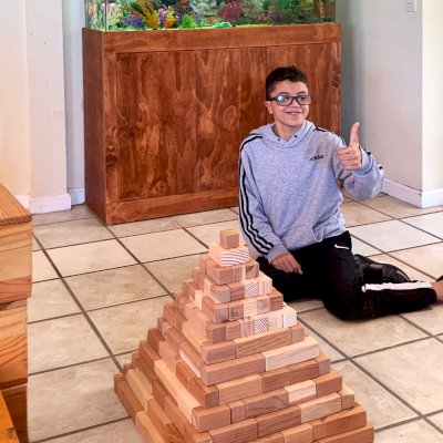 Building Blocks (Options: 196 Blocks, Include Wooden Box, California Redwood, No Engraving)