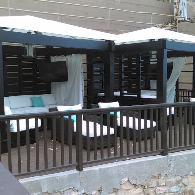 Catalina Island Pergola (Options: 10' x 12', California Redwood, 4-Post Anchor Kit for Concrete, Custom Finish).