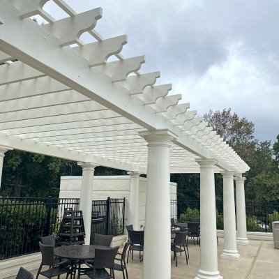 Custom Garden Pergola. Pergolas Installed in a Country Club in North Carolina.