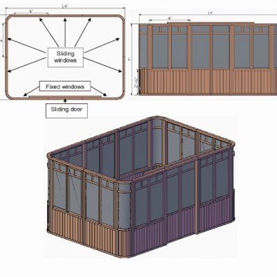 10' x 14' DIY Wood Gazebo Drawings.