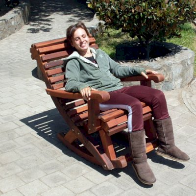 Ensenada Wooden Rocking Chair (Options: Standard Width, Old-Growth Redwood, No Cushion, Transparent Premium Sealant).