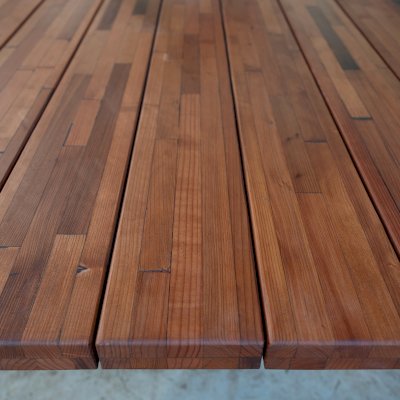 Forever Picnic Tables (Attached Benches) (Options: 10' L, 40 1/4" W, Side & End Benches, Built From Mosaic Mature Redwood with a 20 Year Warranty, Standard Tabletop, Rounded Corners, No Umbrella Hole, Transparent Premium Sealant, No ADA Accessible).