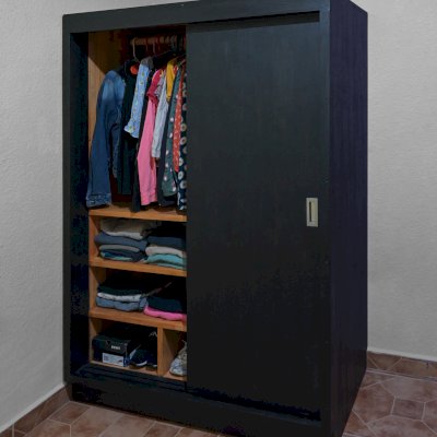 Graciela's Armoire (Options: Mosaic Douglas, Interior with Transparent Premium Sealant and Exterior with Black Stain Premium Sealant).
