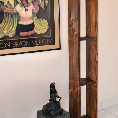 Greg's Bookcases (Options: 60"H x 12"W x 8"D, Douglas-fir, 4 Shelves, Open Back, Coffee-Stain Premium Sealant). 