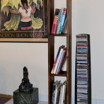 Greg's Bookcases (Options: 60"H x 12"W x 8"D, Douglas-fir, 4 Shelves, Open Back, Coffee-Stain Premium Sealant). 