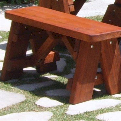 Heritage Wooden Picnic Bench (Options: 3 ft, 17 1/2" H, Forever Style Bench, Rounded Corners, No Engraving, Transparent Premium Sealant).