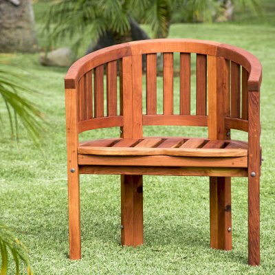Jane's Key West Chair (Options: California Redwood, No Cushion, No Engraving, Transparent Premium Sealant). Photo Courtesy of M. Bucmaniuk of San Juan Bautista, CA.