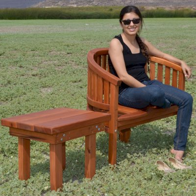 Jane's Key West Chair (Options: Old-Growth Redwood, No Cushion, No Engraving, Transparent Premium Sealant) with Rectangular Side Table. 