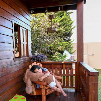 Kid's Wooden Adirondack Chair (Options: California Redwood, No Cushion, Transparent Premium Sealant).