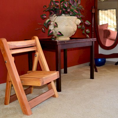 Kid's Wooden Folding Chair (Options: California Redwood, No Cushions, Transparent Premium Sealant).
