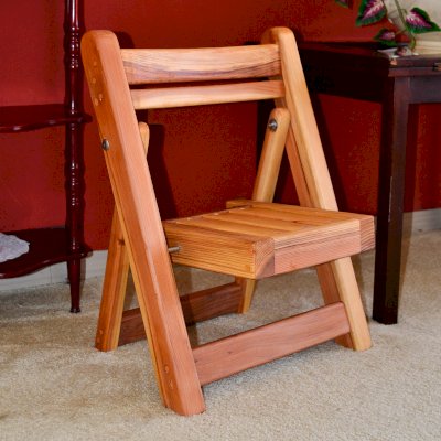 Kid's Wooden Folding Chair (Options: California Redwood, No Cushions, Transparent Premium Sealant).