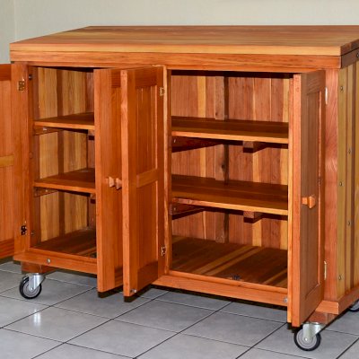 Kiyomi's Host Carts (Options: Douglas-fir, No Engraving, Transparent Premium Sealant).