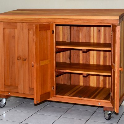 Kiyomi's Host Carts (Options: Douglas-fir, No Engraving, Transparent Premium Sealant).