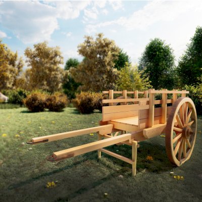 Rendering of La Carreta, Authentic 19th Century Wood Cart