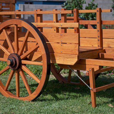 La Carreta, Authentic 19th Century Wood Cart (Options: Douglas-fir, Transparent Premium Sealant).