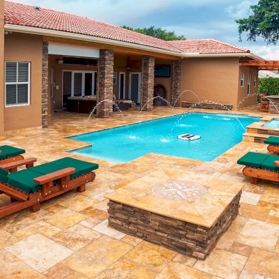 La Grange Redwood Lounger (Options: Single, Mature Redwood, Snack Tray on Right Side, 13" H, Wheels, 3" Thick Cushion, 5 section cushion,Transparent Premium Sealant). Photo Courtesy of Jorge A. of Miami, Florida.