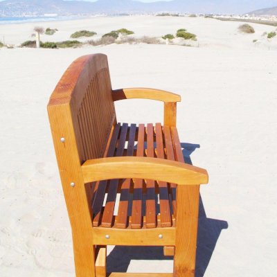 Luna Wood Memorial Bench (Options: 5 ft, Douglas-fir, No Cushion, No Engraving, Transparent Premium Sealant).