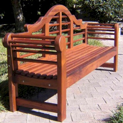 Lutyens Wooden Bench (Options: 6 ft, Old-Growth Redwood, No Cushion, No Engraving, Transparent Premium Sealant).