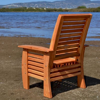 Marazul Wooden Beach Chair (Options: Douglas-fir, No Cushion, Transparent Premium Sealant).