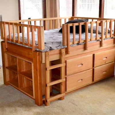 Marissa's Adventure Loft (Options: Double Bed Size, Douglas, Transparent Premium Sealant).