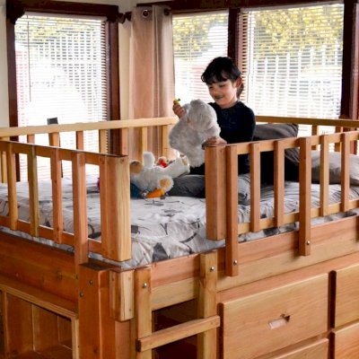 Marissa's Adventure Loft (Options: Double Bed Size, Douglas, Transparent Premium Sealant).