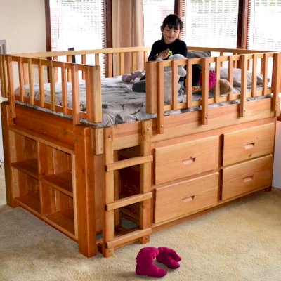 Marissa's Adventure Loft (Options: Double Bed Size, Douglas, Transparent Premium Sealant).