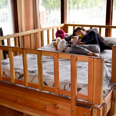 Marissa's Adventure Loft (Options: Double Bed Size, Douglas, Transparent Premium Sealant).