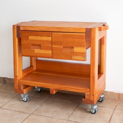 Mary's Cook 'n' Carry Carts (Options: Mosaic Douglas, Compact Size, 36" H, Custom Engraving, Add Handle on Both Sides, Transparent Premium Sealant). 