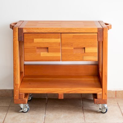 Mary's Cook 'n' Carry Carts (Options: Mosaic Douglas, Compact Size, 36" H, Custom Engraving, Add Handle on Both Sides, Transparent Premium Sealant). 
