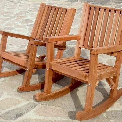 COMPARING SEAT STYLES: Massive Wooden Rocking Chair (Options: Standard Seat Size, Mature Redwood, No Cushion, Deep Seat Style - left, Tall Seat Style - right, Transparent Premium Sealant)