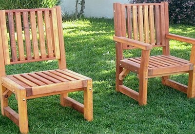 Massive Wooden Dining Chair (Options: No Arms [Left], With Arms [Right], California Redwood, No Cushion, Transparent Premium Sealant).