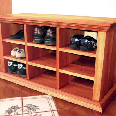 Mia's Shoe Cubbies (Options: 36" L, California Redwood, All Shoes Option, Transparent Premium Sealant).