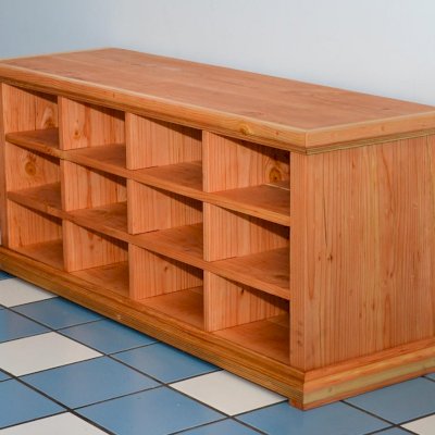 Mia's Shoe Cubbies (Options: 48" L, Douglas-fir, Shoes Only, Transparent Premium Sealant).