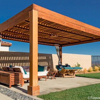 Modern Fat Timber Pergola