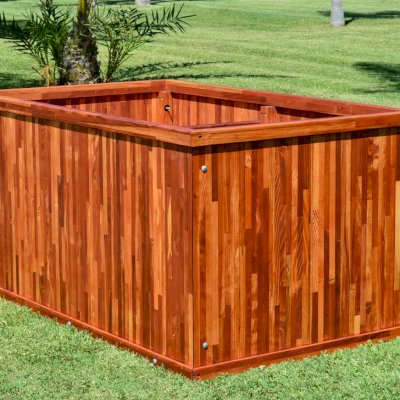 Napa Planters (Options: 60'' L x 36'' W x 30'' H, Mosaic Redwood, No Base or Casters, No Trellis, Interior and Exterior of Box with Sealant (No Growing Vegetables), Transparent Premium Sealant).