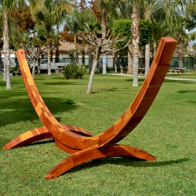 Noah's Arc Wood Hammock (Options: Standard Stand Length, California Redwood, No Hammock, Transparent Premium Sealant). 